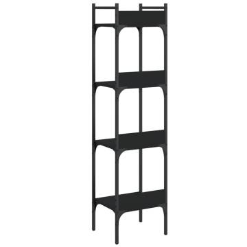 4-Tier Black Bookshelf | Stylish & Space-Saving Storage