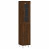 Stylish Highboard Brown Oak - 34.5x34x180 cm Engineered Wood