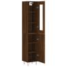 Stylish Highboard Brown Oak - 34.5x34x180 cm Engineered Wood