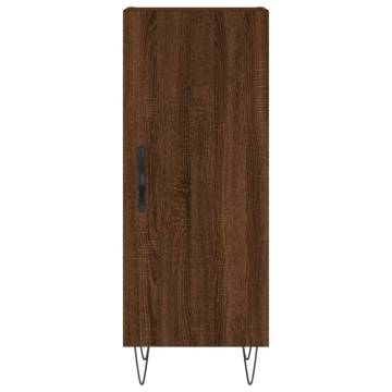 Stylish Highboard Brown Oak - 34.5x34x180 cm Engineered Wood