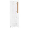 Stylish Highboard High Gloss White - 34.5x34x180 cm