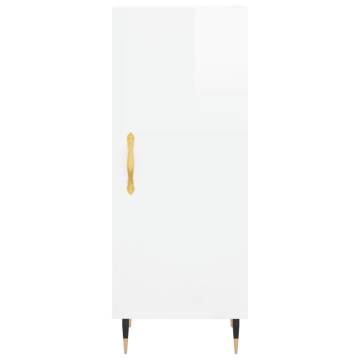 Stylish Highboard High Gloss White - 34.5x34x180 cm