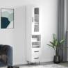 Highboard High Gloss White 34.5x34x180 cm Engineered Wood Colour high gloss white Quantity in Package 1 Model 2 drawers 2 shelves 