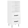 Stylish Highboard High Gloss White - 34.5x34x180 cm