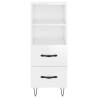 Stylish Highboard High Gloss White - 34.5x34x180 cm