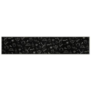 Kitchen Rug Washable Morning Black 60x300 cm - Elegant & Soft