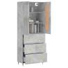 Stylish Highboard Concrete Grey - 69.5x34x180 cm