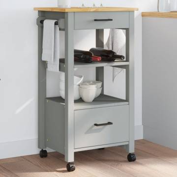 Kitchen Trolley MONZA - Solid Pine Wood Storage 48x40x90 cm