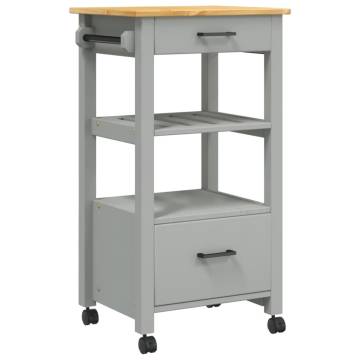 Kitchen Trolley MONZA - Solid Pine Wood Storage 48x40x90 cm