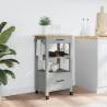 Kitchen Trolley MONZA - Solid Pine Wood Storage 48x40x90 cm