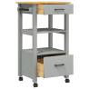 Kitchen Trolley MONZA - Solid Pine Wood Storage 48x40x90 cm