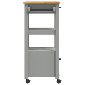 Kitchen Trolley MONZA - Solid Pine Wood Storage 48x40x90 cm