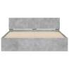 Stylish Concrete Grey Bed Frame with LED Headboard - 160x200cm