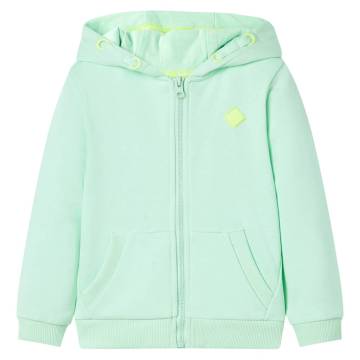 Kids' Bright Green Hooded Zip Sweatshirt - Age 7-8