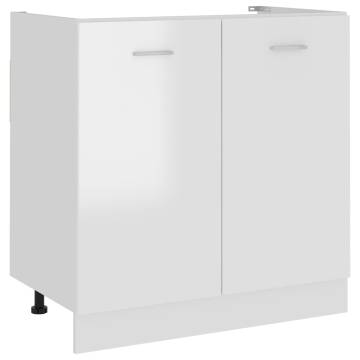 High Gloss White Sink Bottom Cabinet - 80x46x81.5 cm