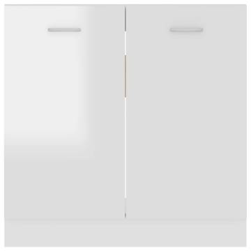 High Gloss White Sink Bottom Cabinet - 80x46x81.5 cm