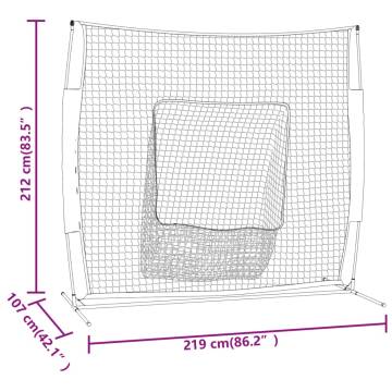 Portable Baseball Net Red&Black - 219x107x212 cm | HipoMarket