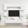 8 Piece TV Cabinet Set White Engineered Wood Colour white Quantity in Package 1 Width 80 cm 