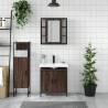 3 Piece Bathroom Cabinet Set - Brown Oak Engineered Wood