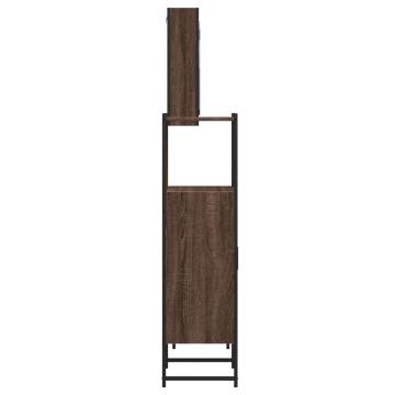 3 Piece Bathroom Cabinet Set - Brown Oak Engineered Wood