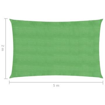 Light Green Sunshade Sail 2x5 m - UV & Mould Resistant