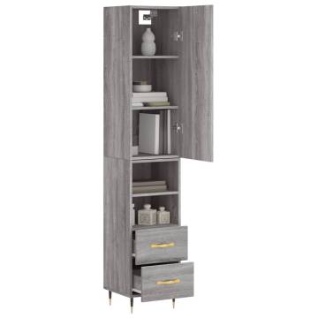 Elegant Grey Sonoma Highboard - 34.5x34x180 cm | Hipo Market