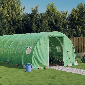 Greenhouse with Steel Frame Green 54 m² - Hipomarket UK