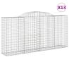 Arched Gabion Baskets - 13 pcs Galvanised Iron | Hipomarket