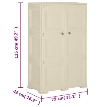 Plastic Cabinet 79x43x125 cm - Wood Design Angora White