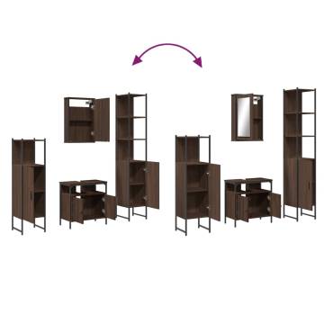 4-Piece Brown Oak Bathroom Furniture Set - High Quality & Stylish