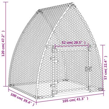 Chicken Cage Silver 100x105x120 cm - Galvanised Steel