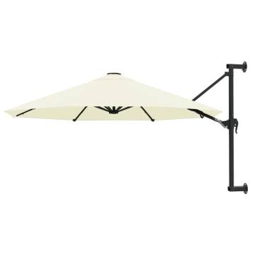 Elegant Wall-Mounted Parasol with Metal Pole - 300 cm Sand