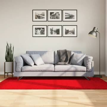 OVIEDO Red Short Pile Rug 100x200 cm | Comfortable Home Decor