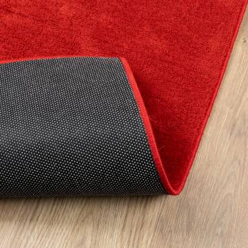 OVIEDO Red Short Pile Rug 100x200 cm | Comfortable Home Decor