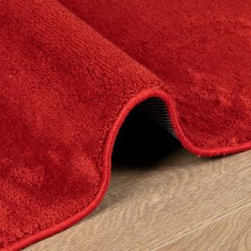 OVIEDO Red Short Pile Rug 100x200 cm | Comfortable Home Decor