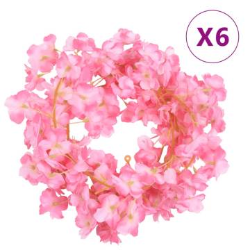 Dark Pink Artificial Flower Garlands - 6 Pcs, 180 cm | HipoMarket