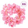 Artificial Flower Garlands 6 pcs Dark Pink 180 cm Colour pink 