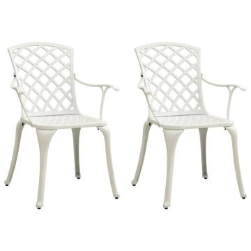 Elegant 3 Piece White Bistro Set - Cast Aluminium Furniture