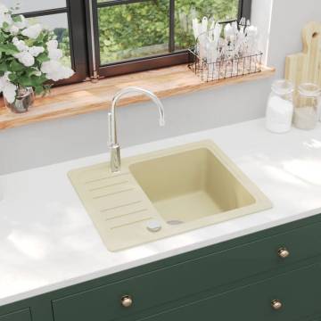 Granite Kitchen Sink Single Basin Beige - Durable & Stylish