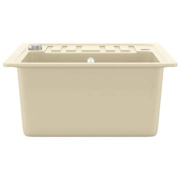 Granite Kitchen Sink Single Basin Beige - Durable & Stylish