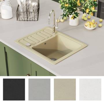 Granite Kitchen Sink Single Basin Beige - Durable & Stylish