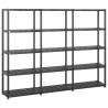 Storage Shelf 5-Tier Black 213x38x170 cm Plastic Size 213 x 38 x 170 cm Quantity in Package 1 Amount 