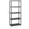 5-Tier Black Storage Shelf - Versatile Plastic Organizer