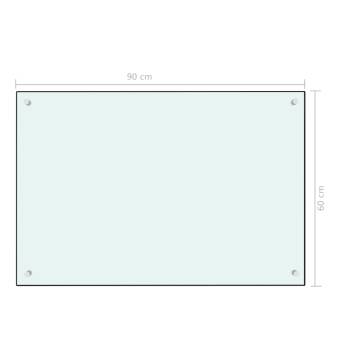 Kitchen Backsplash White 90x60 cm Tempered Glass | HiPo Market