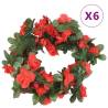 Artificial Flower Garlands 6 pcs Spring Red 250 cm Colour red 