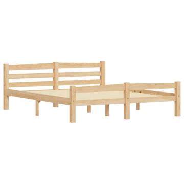 Solid Pinewood Bed Frame 160x200 cm - Modern Bedroom Style