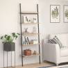 5-Tier Leaning Shelf Light Brown and Black 64x34x185.5 cm Colour light brown Quantity in Package 1 Height 185.5 cm 