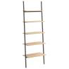 5-Tier Leaning Shelf - Light Brown & Black | Compact Storage