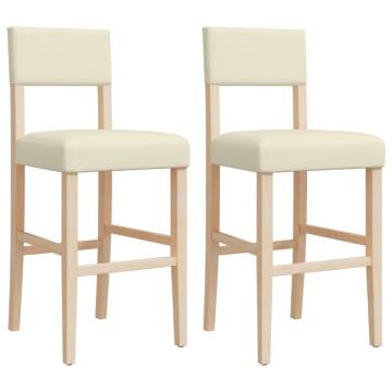 Bar Chairs 2 pcs | Solid Wood & Faux Leather - Hipo Market