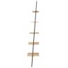 5-Tier Leaning Shelf - Light Brown & Black | Compact Storage